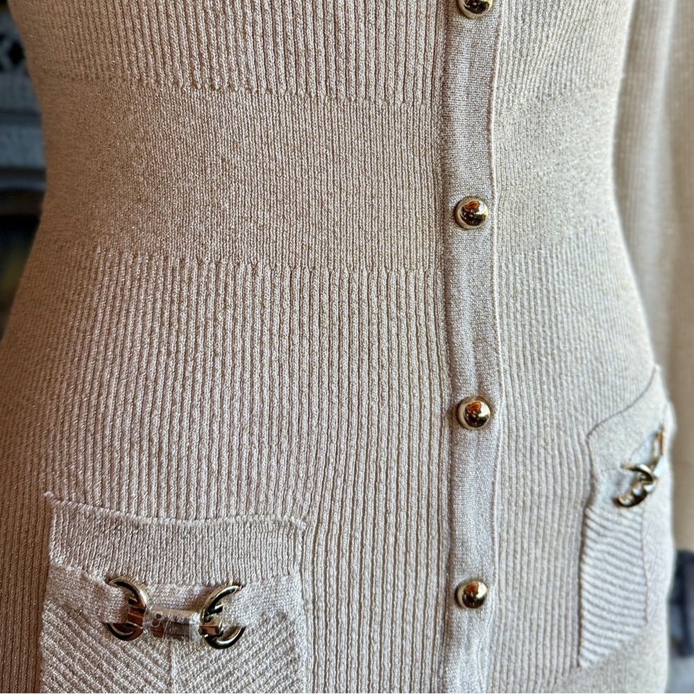 White House Black Market Cardigan | Size Small | Neutral Knit Sweater - Picture 5 of 8